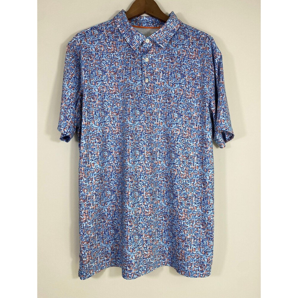 Maelreg Performance Polo Shirt Men’s L – Abstract Print